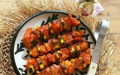Brochette de poulet mariné